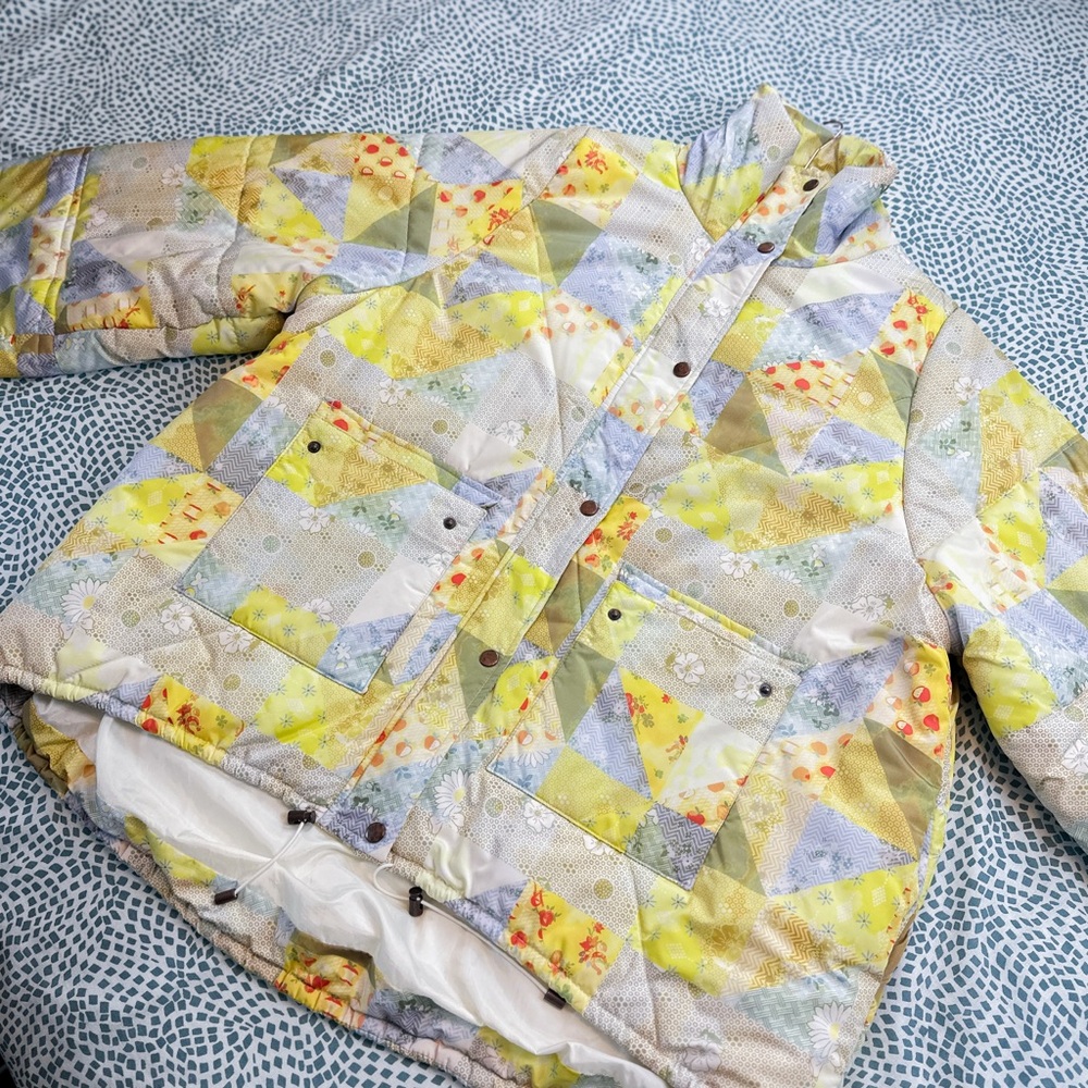 Urban Outfitters Quilt Print Puffer Jacket